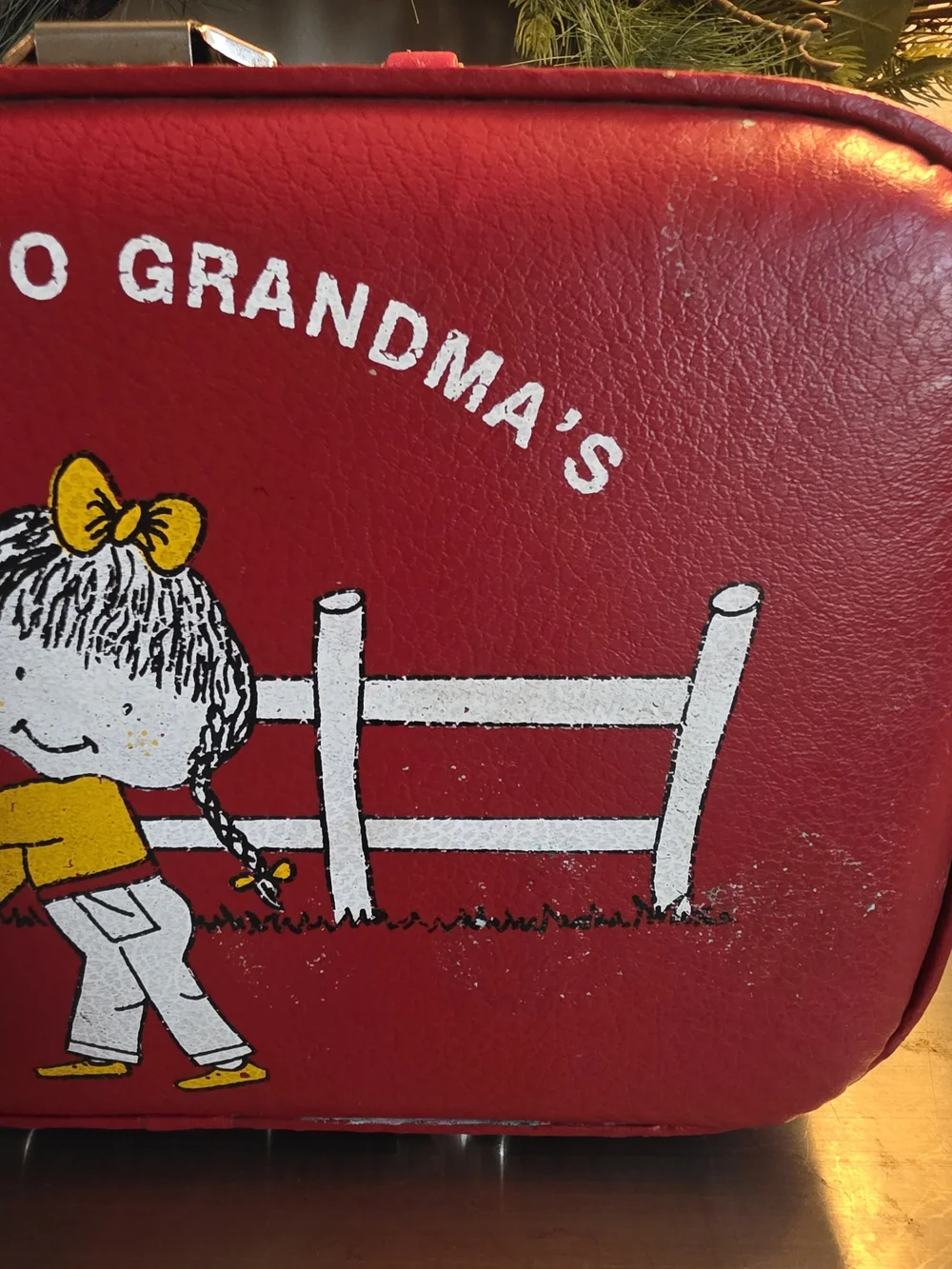 1970s Vintage Red Children's Travel Case - I'm Going to Grandma's